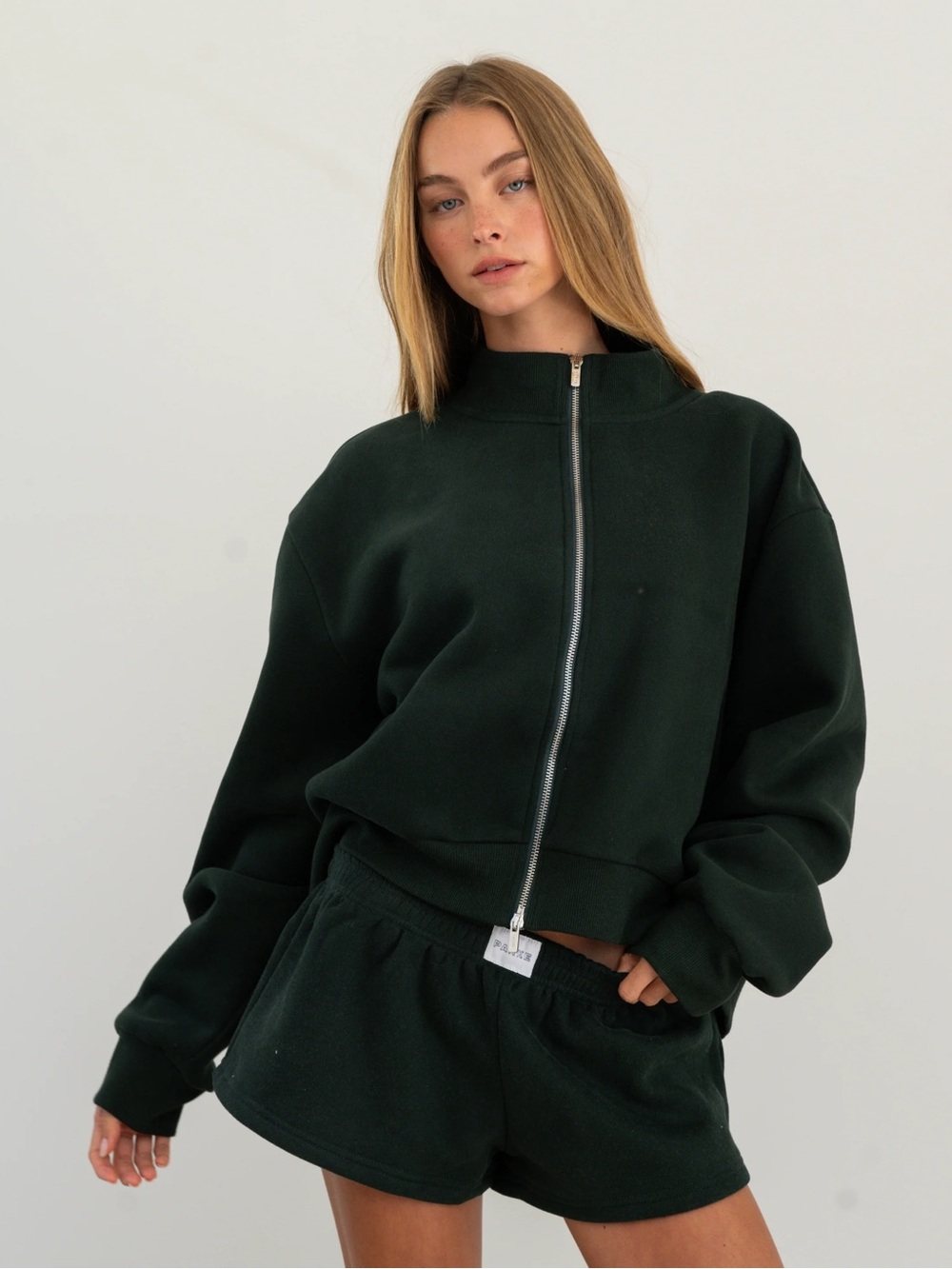 Parke back to school Zip Up Mockneck - Forest L/XL